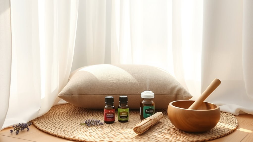 aromatherapy enhanced meditation environment