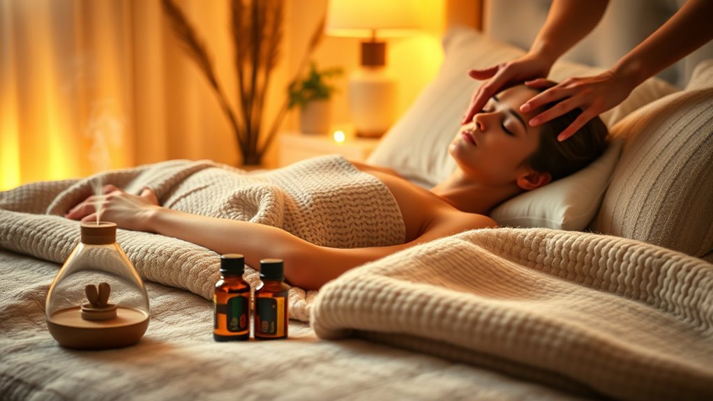 calming essential oils massage
