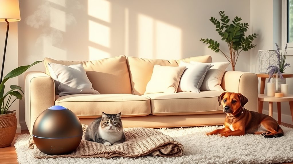 pet calming diffuser setup