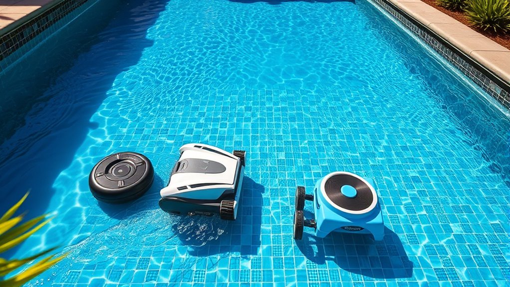 pool surface and debris