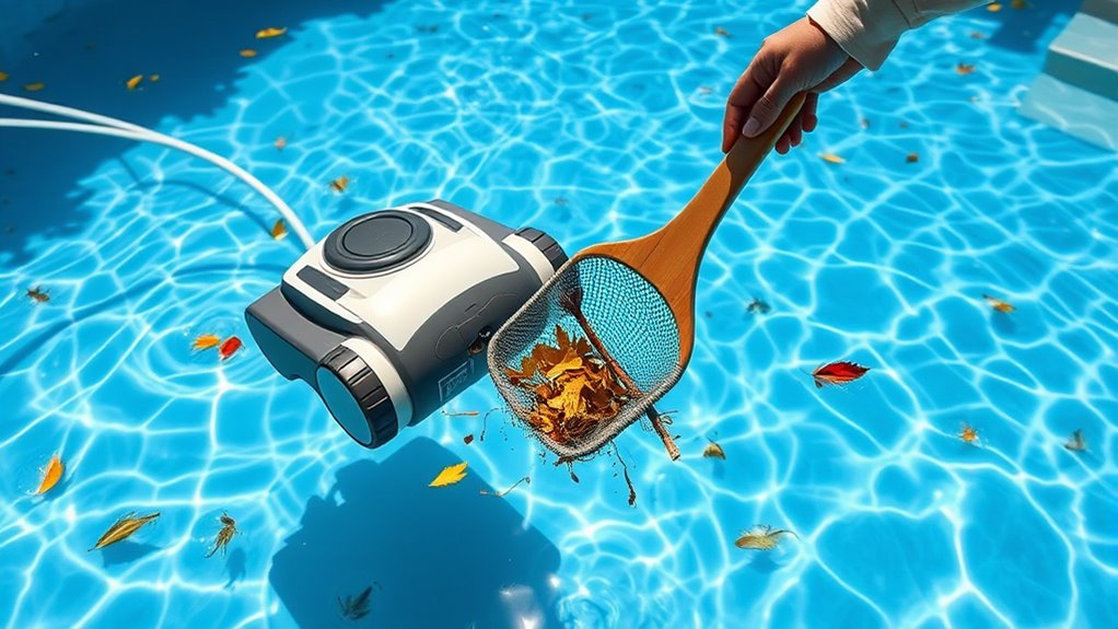 remove floating surface debris
