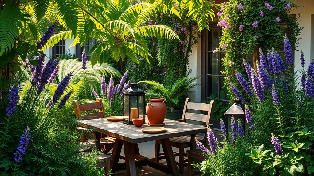 sensory garden with aromatic plants