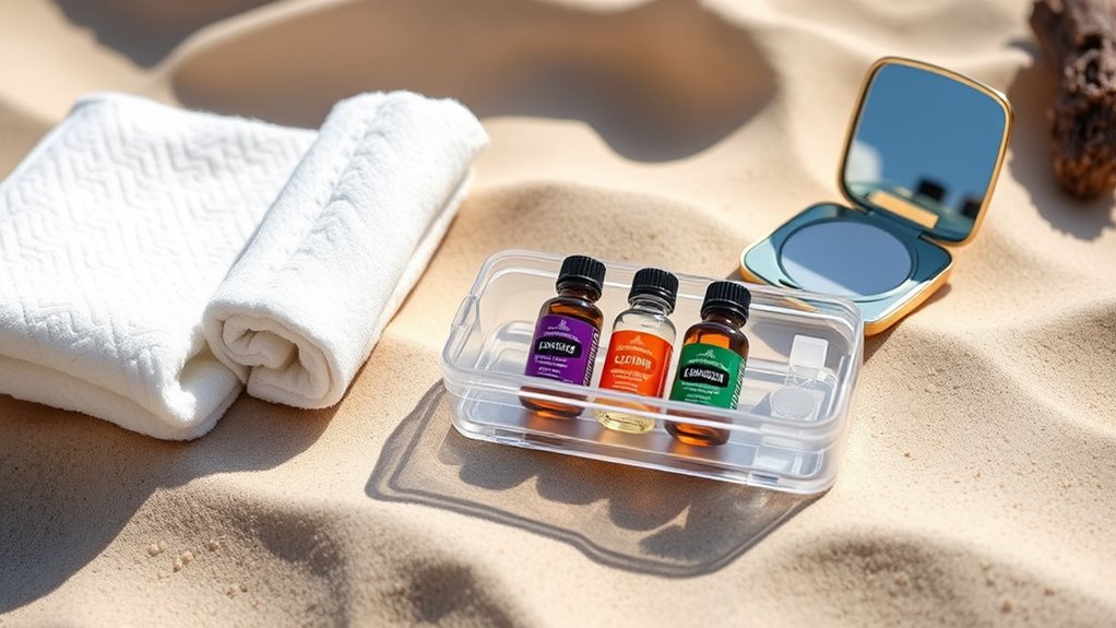 travel skincare essential oil organization