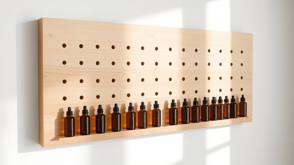 wall mounted organization for oils