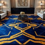 elegant geometric silk rugs