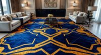 elegant geometric silk rugs