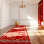elegant red silk runner carpets
