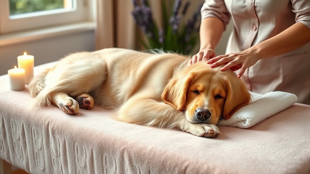 relaxing dog grooming massage