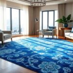 top yilong blue silk rugs