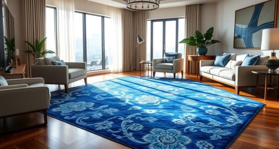 top yilong blue silk rugs