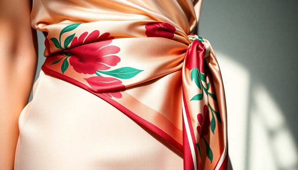 silk scarf waist styling