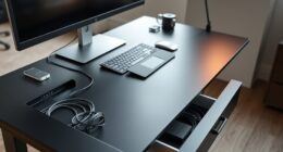 ergonomic adjustable desk storage