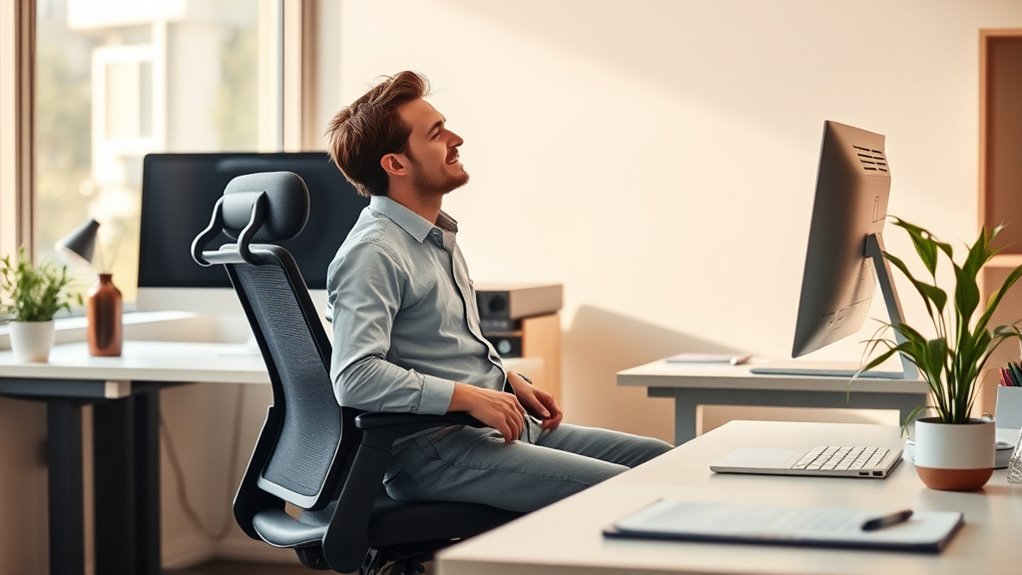 ergonomic workspace and aromatherapy