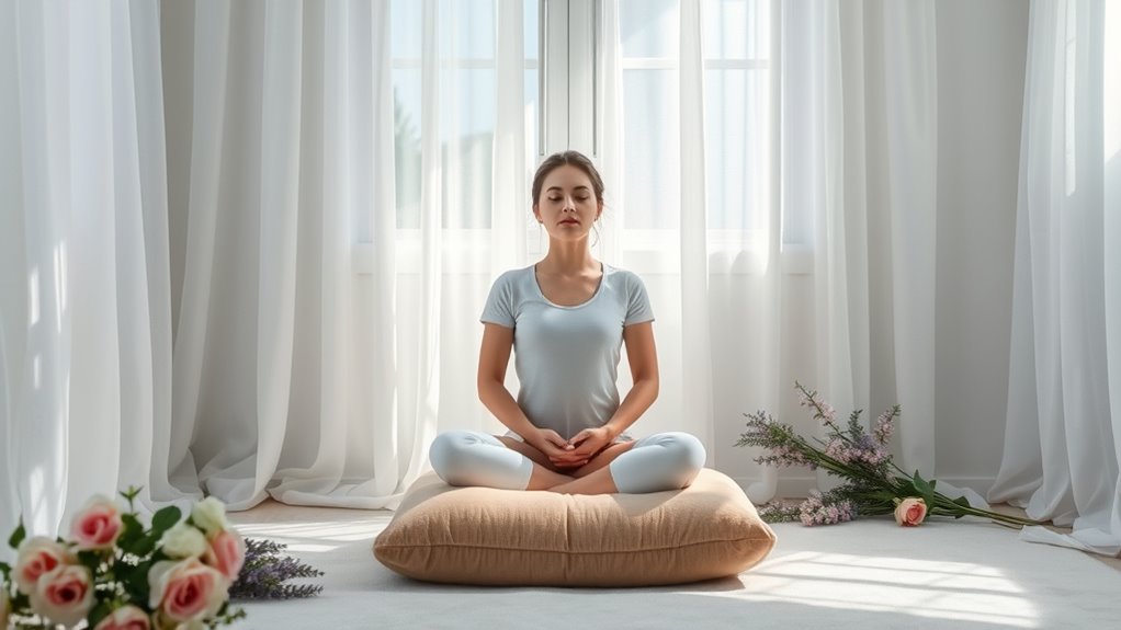 meditation with floral aromas