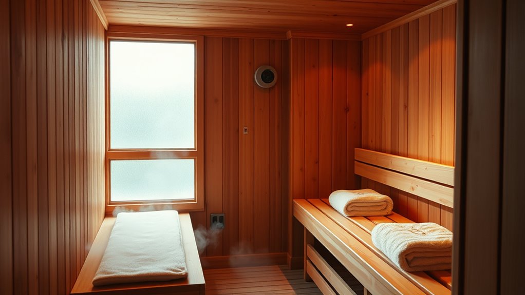 sauna size and features