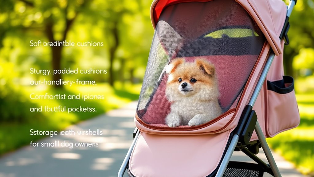 small dog stroller features