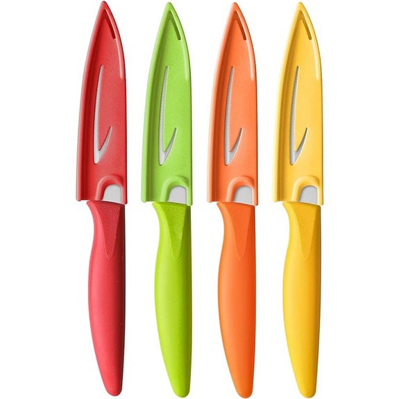 4 Pack 4-Inch Paring Knives with Covers