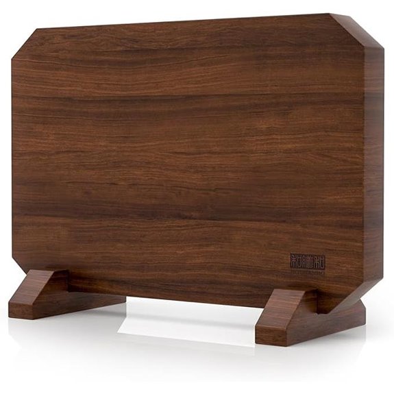 HOSHANHO Magnetic Knife Block with Acacia Wood Organizer