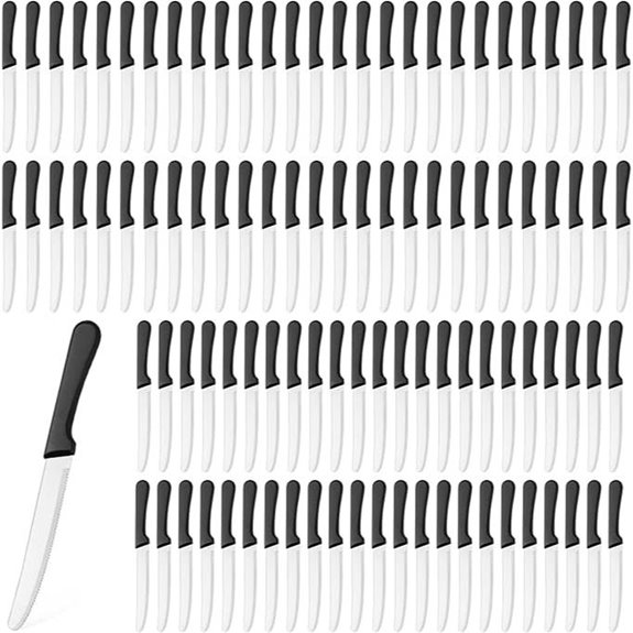 Zhehao 100 Pcs Steak Knives Stainless Steel Serrated