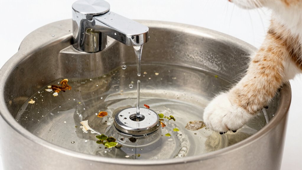 clean fountain filters regularly