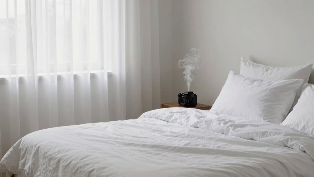 fresh quiet airy bedroom