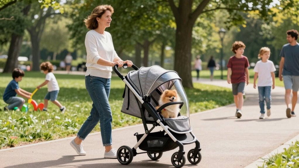 pet stroller enhances outdoor experiences