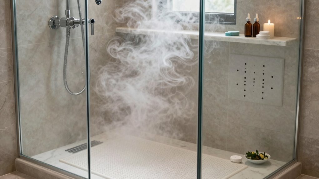 prepare shower for aromatherapy