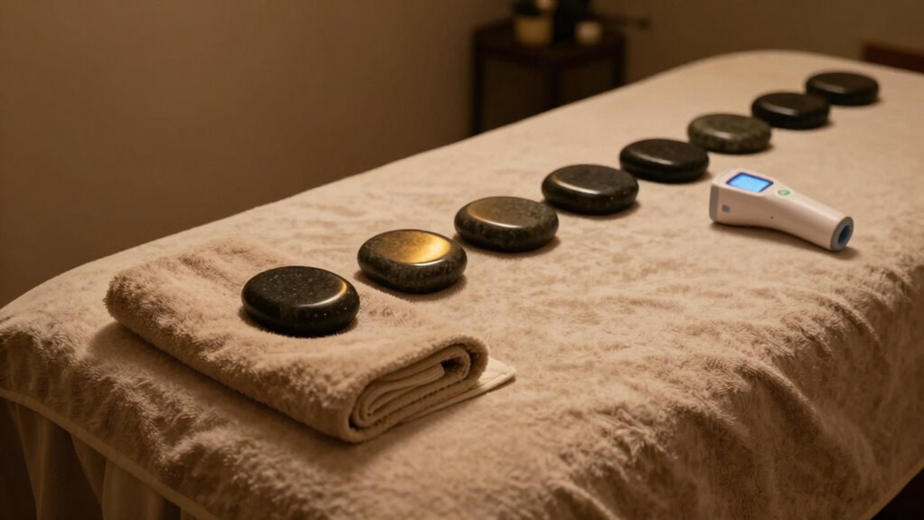 proper hot stone temperature