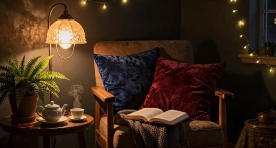 cozy reading night corner