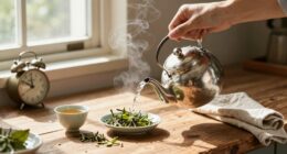 mindful tea brewing ritual