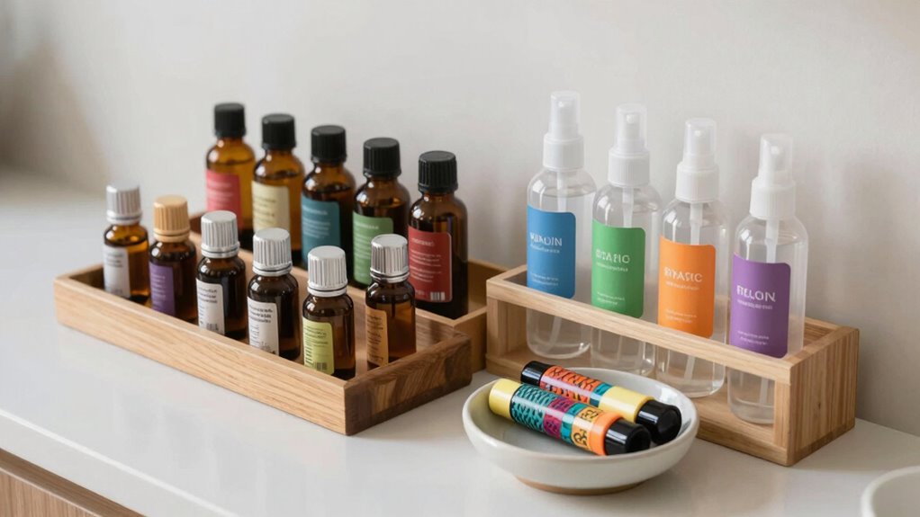 organize oils and sprays