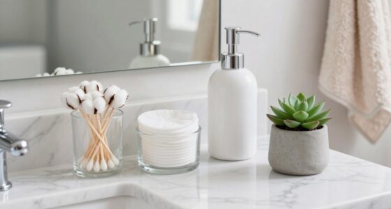 organized serene bathroom countertop