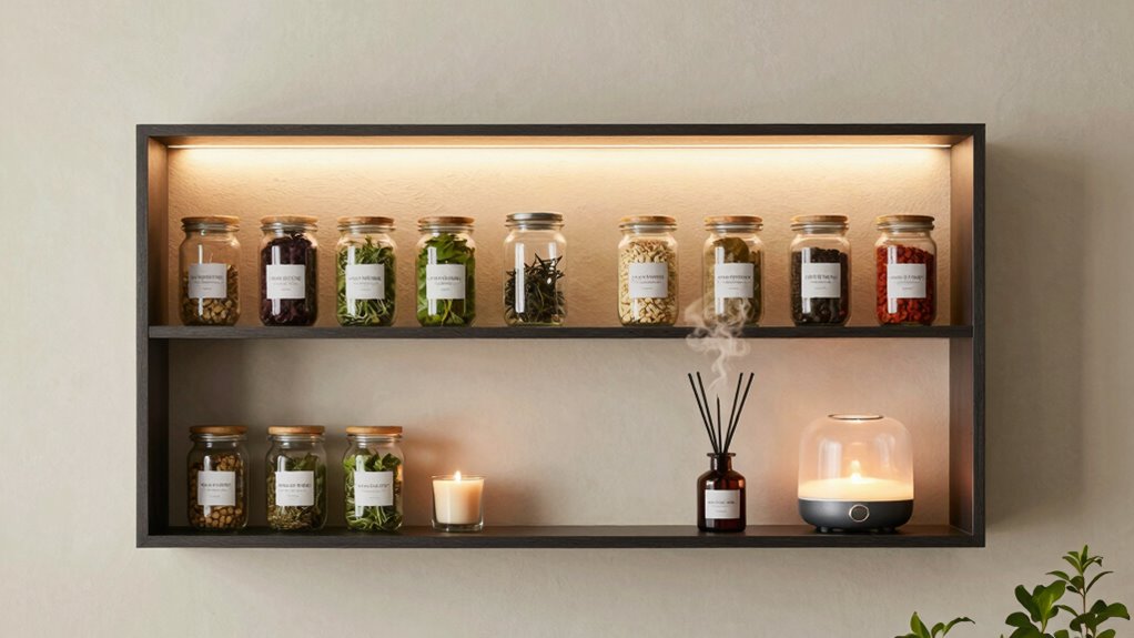 scent layering enhances open shelving