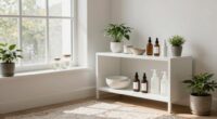 serene organized skincare space